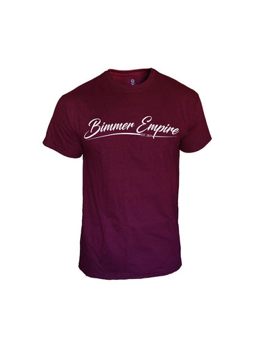 Bimmer Empire Maroon Cursive Shirt